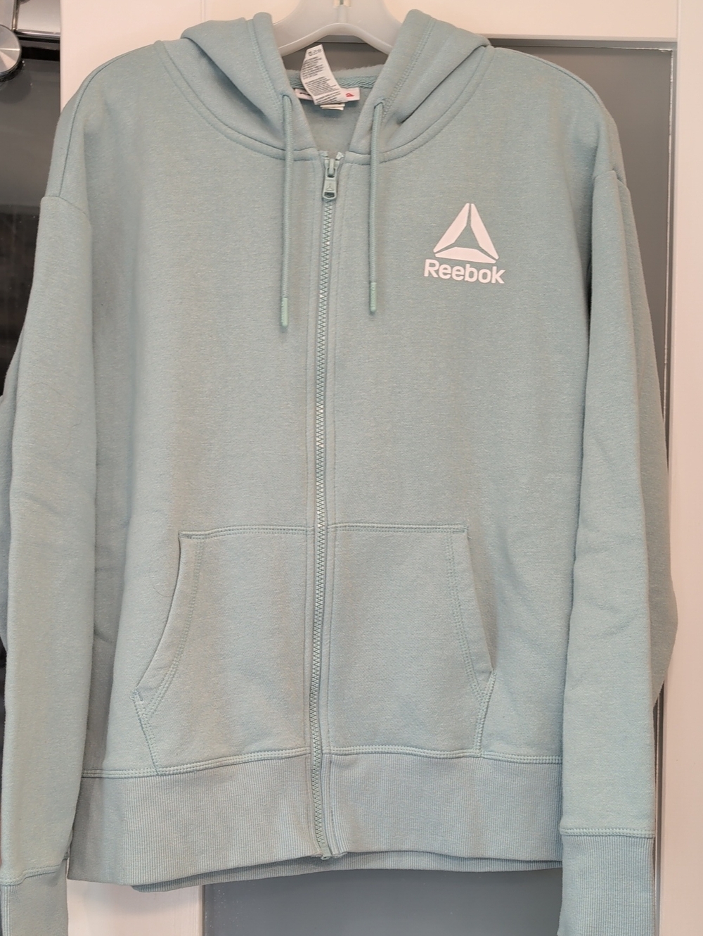 Reebok Mint Green Full-Zip Hooded Sweatshirt Size Large